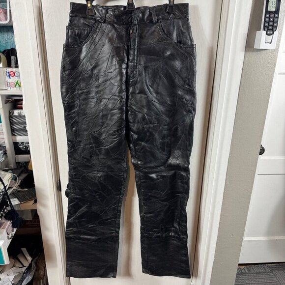 Giovanni Navarre Italian stone design genuine leather pant.  Size 12 - Picture 1 of 9